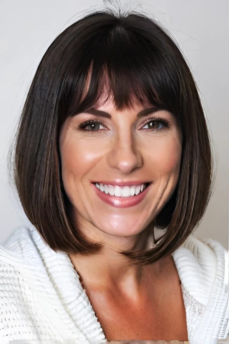 Classic Shoulder-Length Bob with Bangs