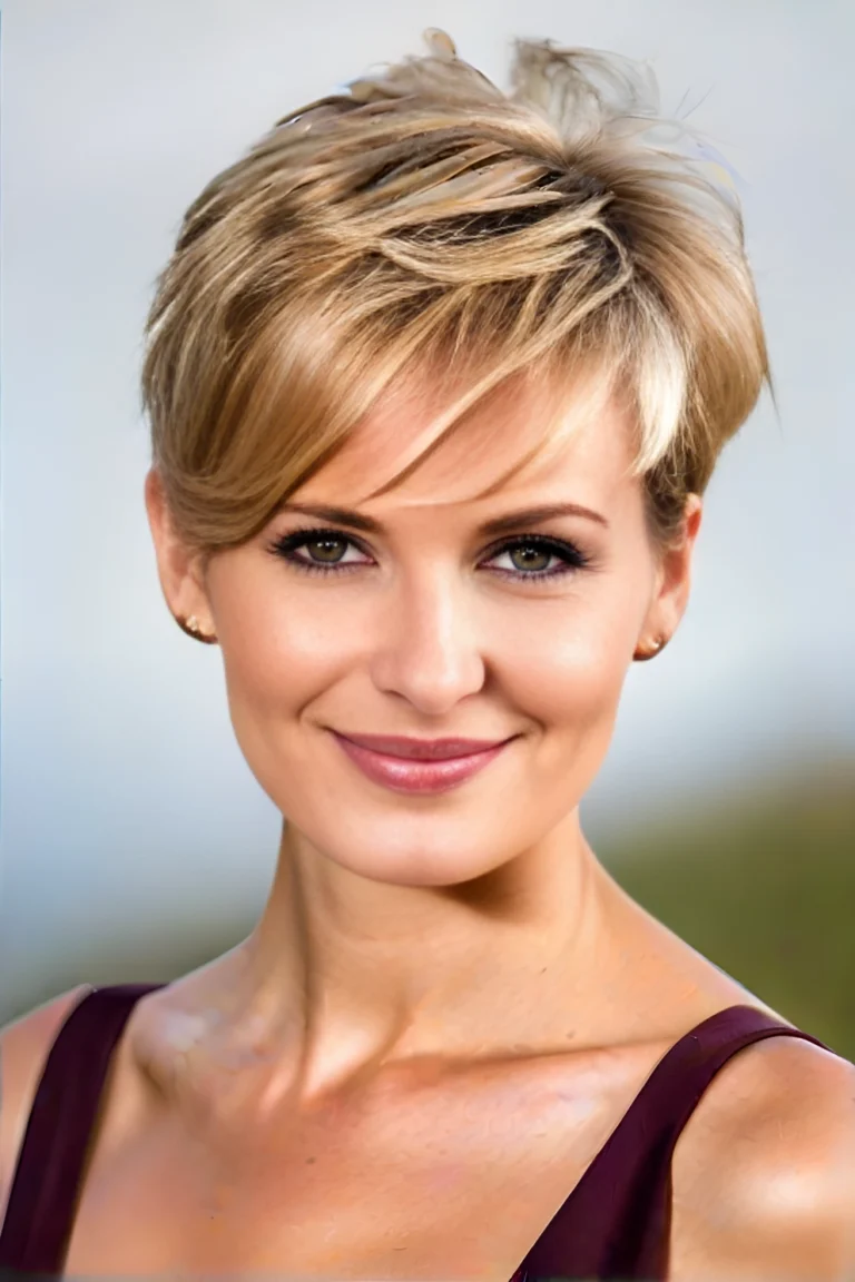 Textured Pixie Cut with Feathered Bangs
