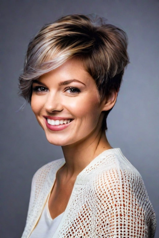 Textured Pixie Cut with Soft Highlights